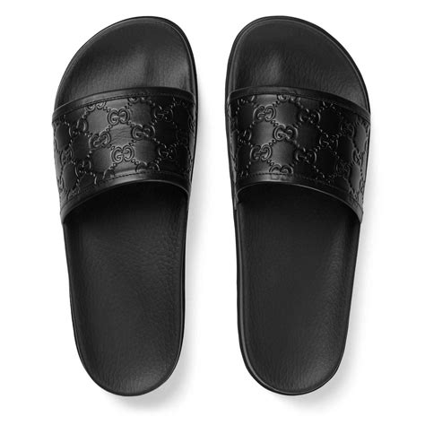 gucci slides men's black
